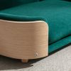 Scandinavian style Elevated Dog Bed Pet Sofa With Solid Wood legs and Bent Wood Back, Velvet Cushion,Large Size