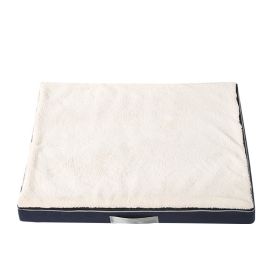 Memory Foam Pet Autumn And Winter Waterproof Gasket (Option: White And Blue-100X75X10CM)